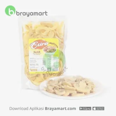 Jamur Kancing Slice Dalam Larutan Garam (Etira) 250gr