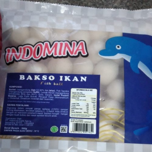 'Indomina Baso Ikan Fish Ball 500 Gr'