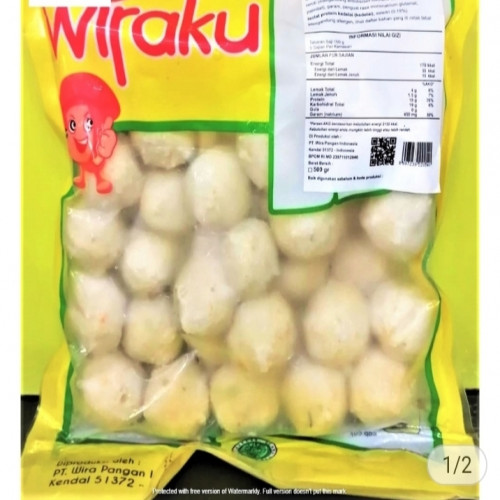 'Wiraku Bakso Ayam Sayur 250 Gr'