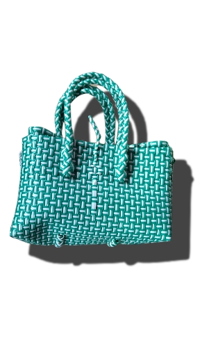 Tas plastik belanja warna hijau ukuran 23 x 16 cm